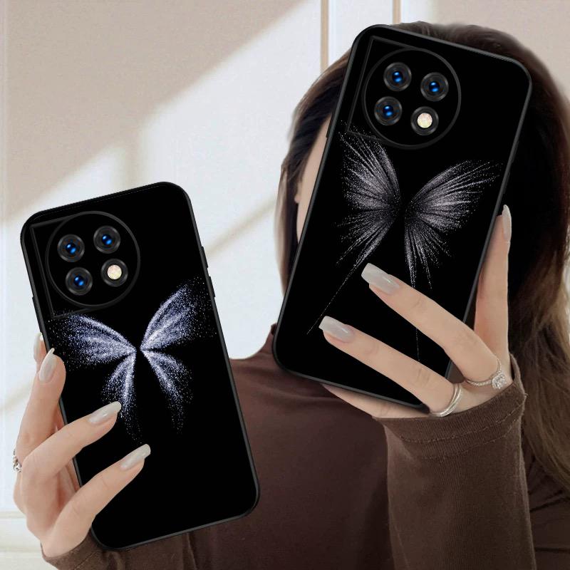 Weißer Schmetterling Für Oneplus 8T 9 9R 10 Pro 11 12 13 13R 5G ACE 5 Nord2 4 CE 3 4 Lite N20 SE N200 Silikon Weiche Handyhülle