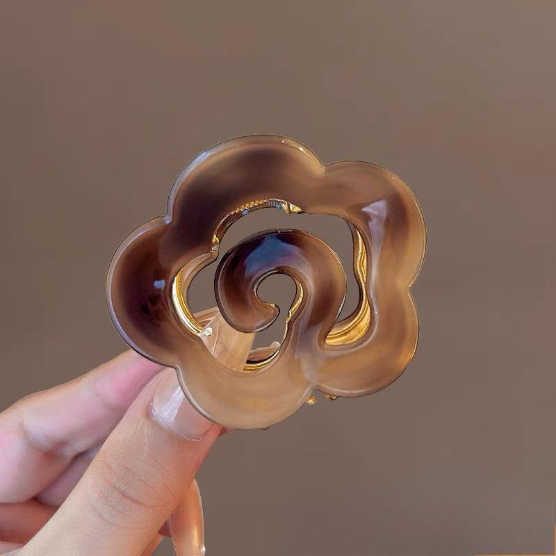 Acetate Flower Hairpin Shark Hairpin Back of The Head Updo Headwear
