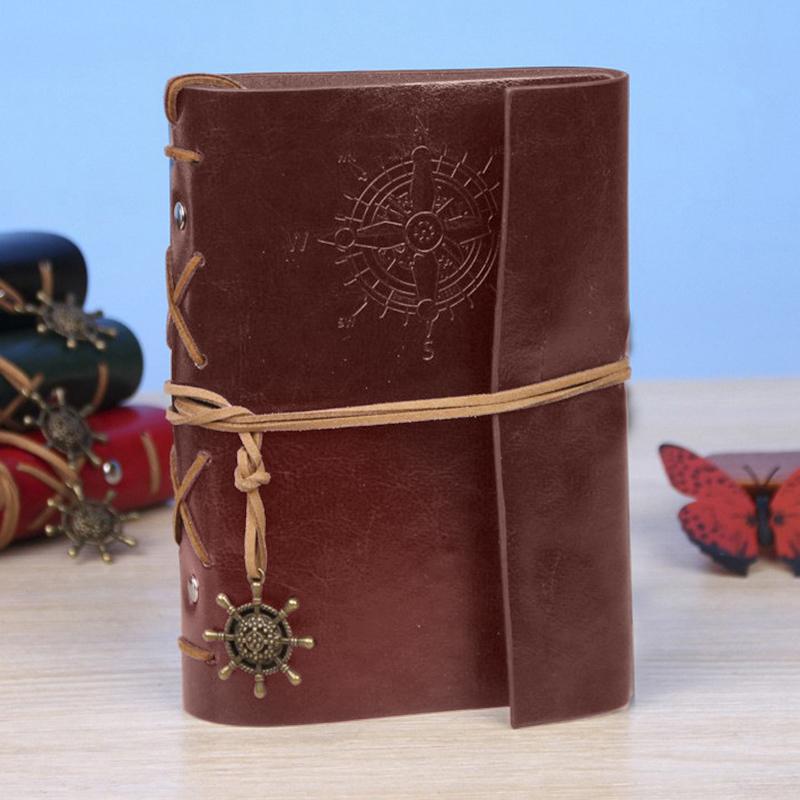 Retro Notebooks & Journals Agenda Binder Sketch Book Leather Soft Cover 14X10Cm Replaceable Kraft Paper Inner Korean Stationery
