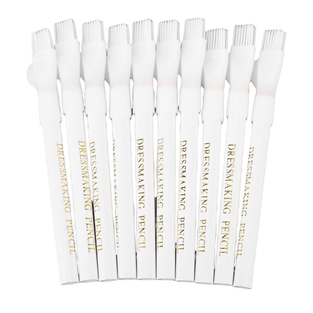 10Pcs Sewing Fabric Pencils Erasable Water Soluble Dressmaker Marking Chalk with Brush Cap Home Marker Tracing Tools