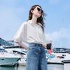 Betu Women's Stylish Lyocell Loose Mid-Sleeve Drop Shoulder Blouse
