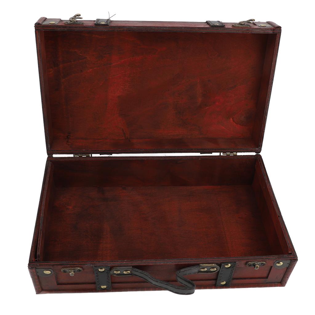 Vintage Decorative Storage Suitcase Synthetic Wood Retro Luggage Decor for Prop Arrangement