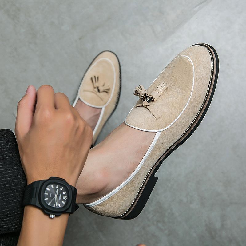 Men's Shoes Spring and Autumn Retro Fashion Large Size Casual Shoes One Foot Lazy Shoes Trend Foot Cover Young Men's Leather Shoes