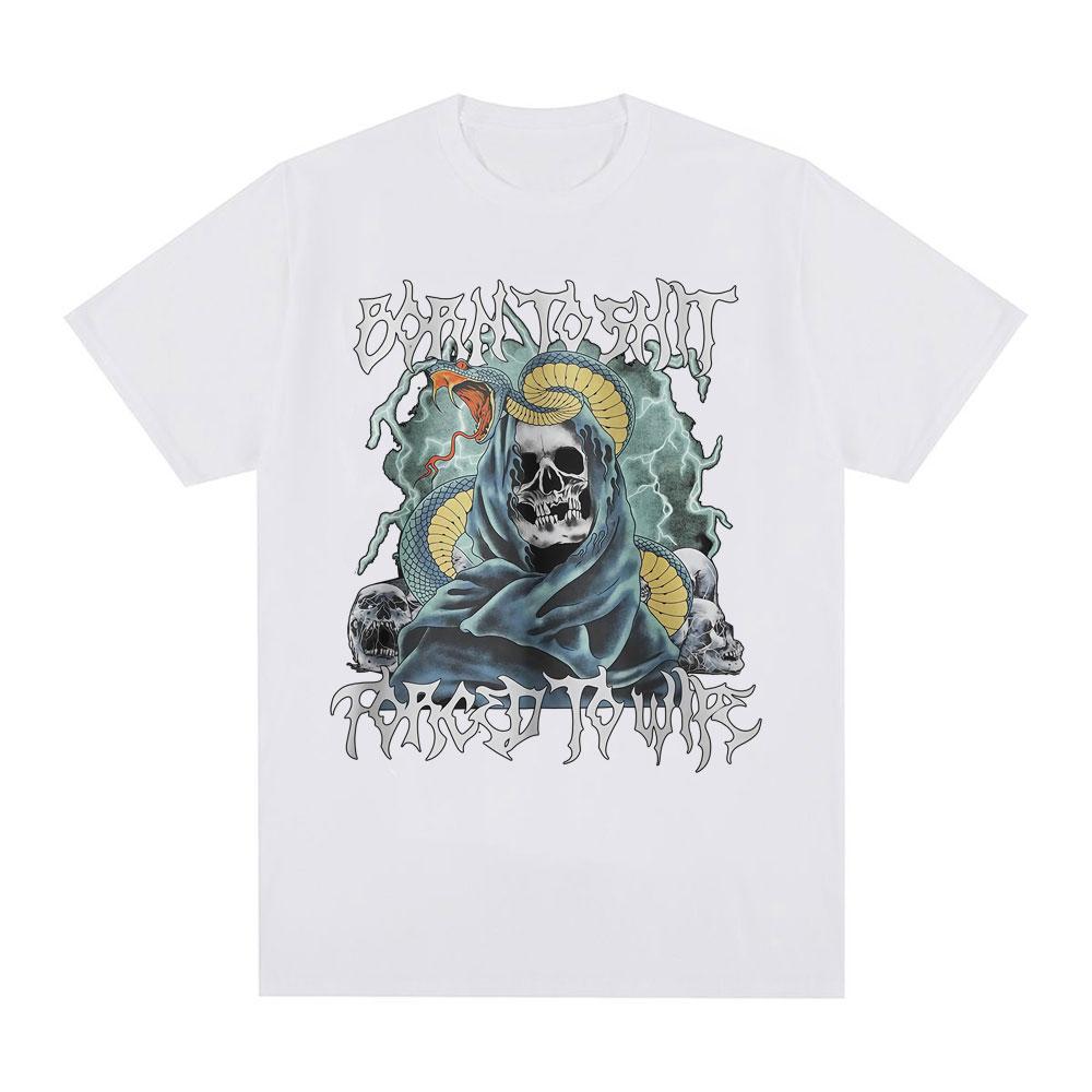 Born To Shit Forced To Wipe Funny Hard Skeleton Meme T Shirts Unisex Women Clothing Fashion Short Sleeve Cotton Oversized Tshirts