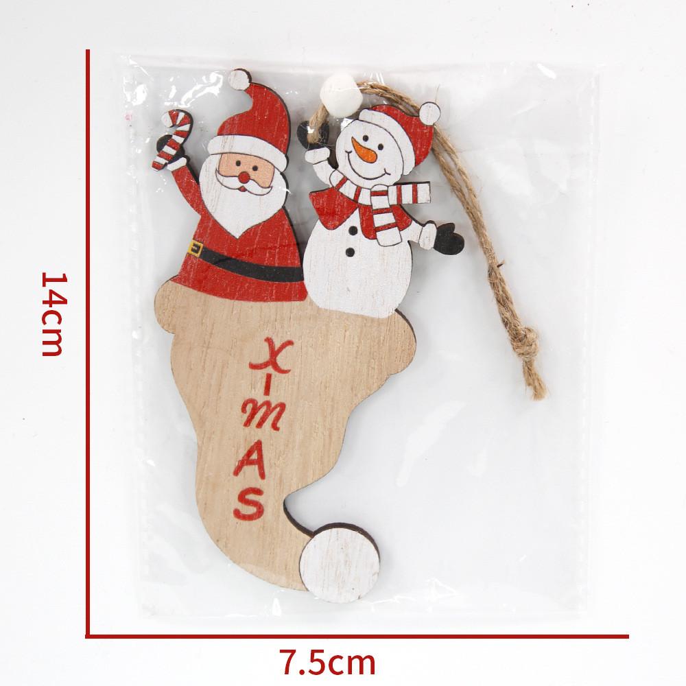 Playful Christmas Wooden Ornaments Featuring Santa And Snowman Hats For Joyous Celebrations Holiday