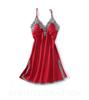 Women's Silk V-Neck Lace Trim Pajama Camisole Nightgown