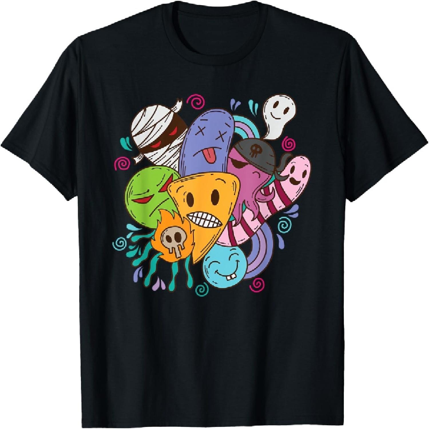 colorful Street Art Figures Art Graffiti T-Shirt S