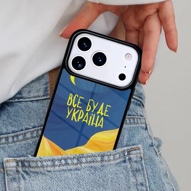 U-kraine Herzförmige Flagge Handyhülle für iPhone 17ProMax 12 13 14 15 16e 17 Pro Max Plus Air Cover