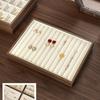 Walnut Wood Grain Jewelry Tray Multifunctional Jewelry Organizer Large Capacity Jewelry Box  Ring