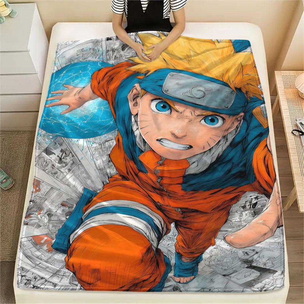 1Pc Naruto Lightning Print Flannel Blanket, High Quality Comfortable for All Seasons, Home Decor, Warmth and Comfort, Perfect for Christmas Gifts