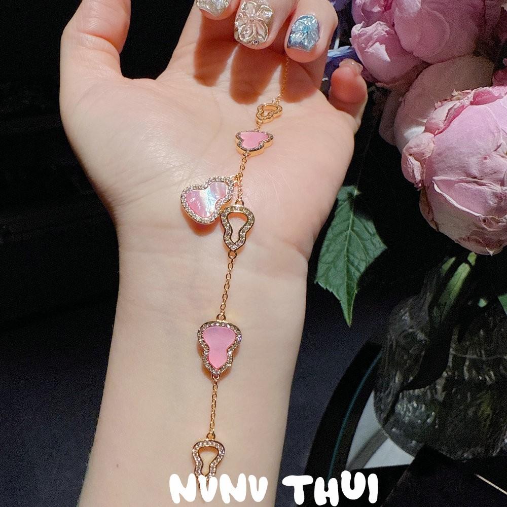 Gilt Fulu Powder Fritillary Gourd Fulu Gemstone Bracelet Haute Couture Jewelry Natural White Crystal Flower Ball Flower God Bracelet