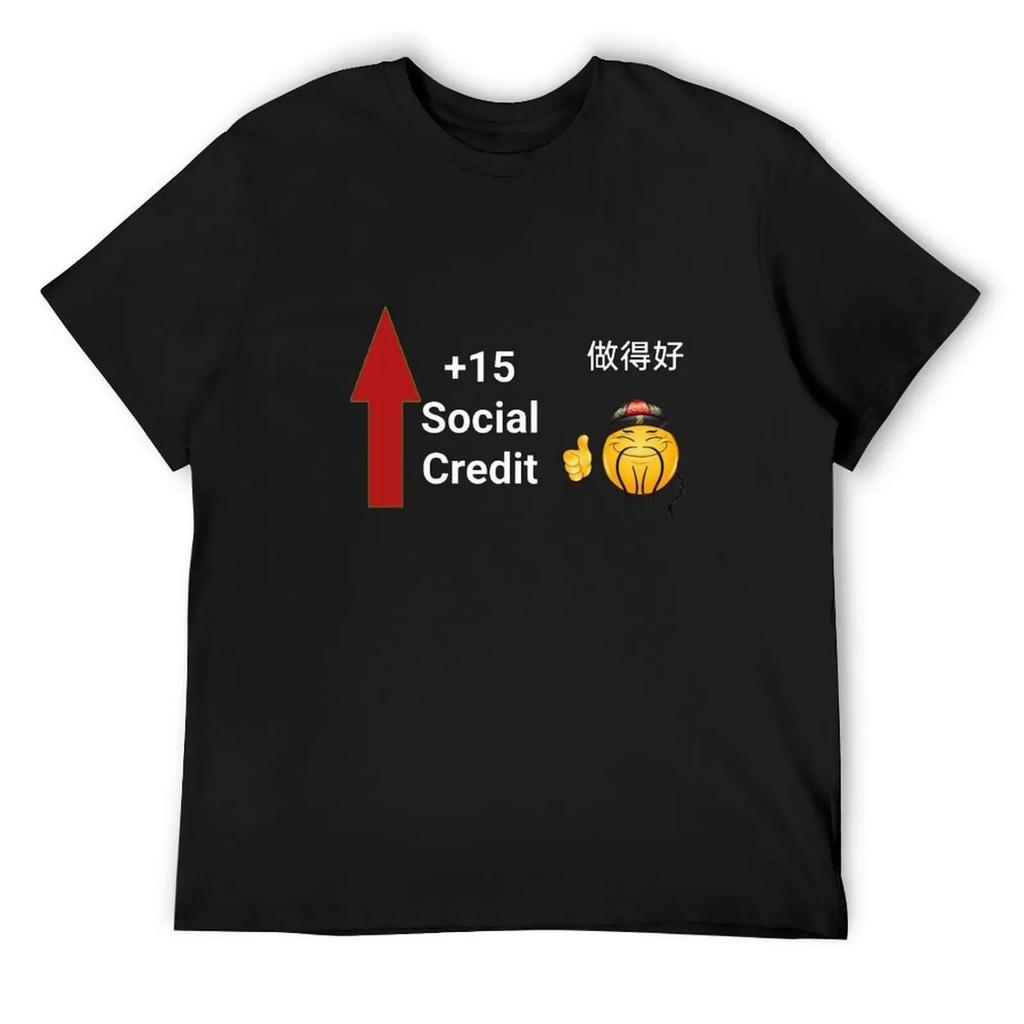 + 15 Social Credit Meme T-Shirt Custom T Shirt Funny T-shirt Anime Figures Oversize T-shirts Man Men T Shirts High Quality