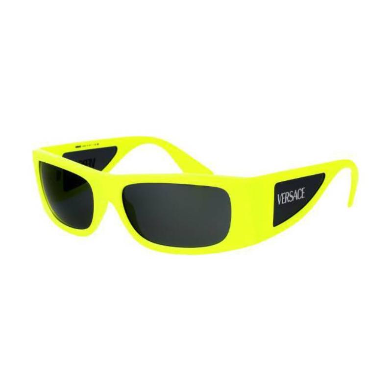 Versace Logo detail Acetate Irregular Sunglasses Men s Yellow 16392509 0VE4482 544987-Yellow 57