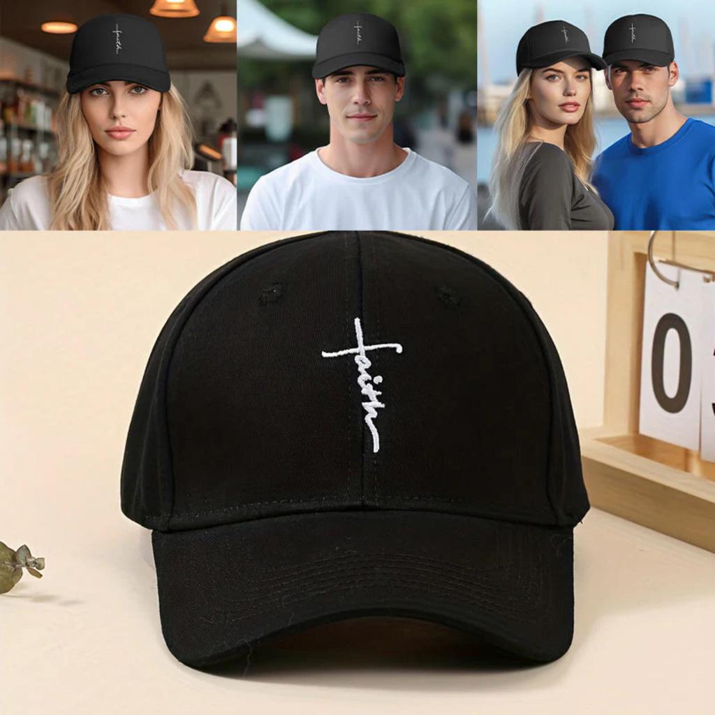 Embroidered Cross Casual Baseball Cap Men's Women's Youth Adjustable Hat