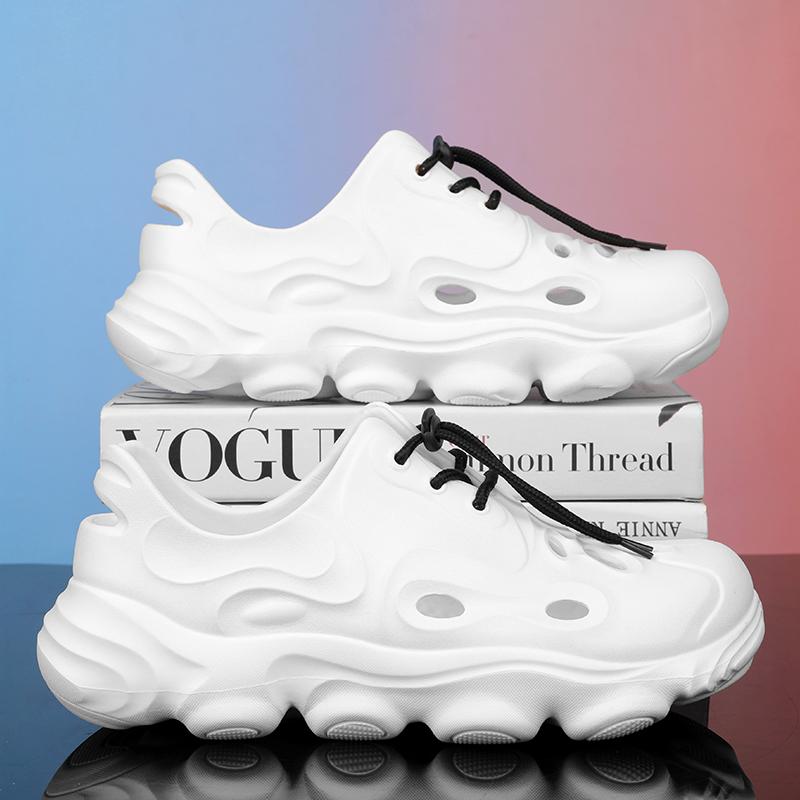 

Летняя мужская обувь для ходьбы по воде, дышащие шлепанцы из ЭВА, акваобувь для плавания, мужские сетчатые нескользящие быстросохнущие сандалии, кроссовки 40-41 белый