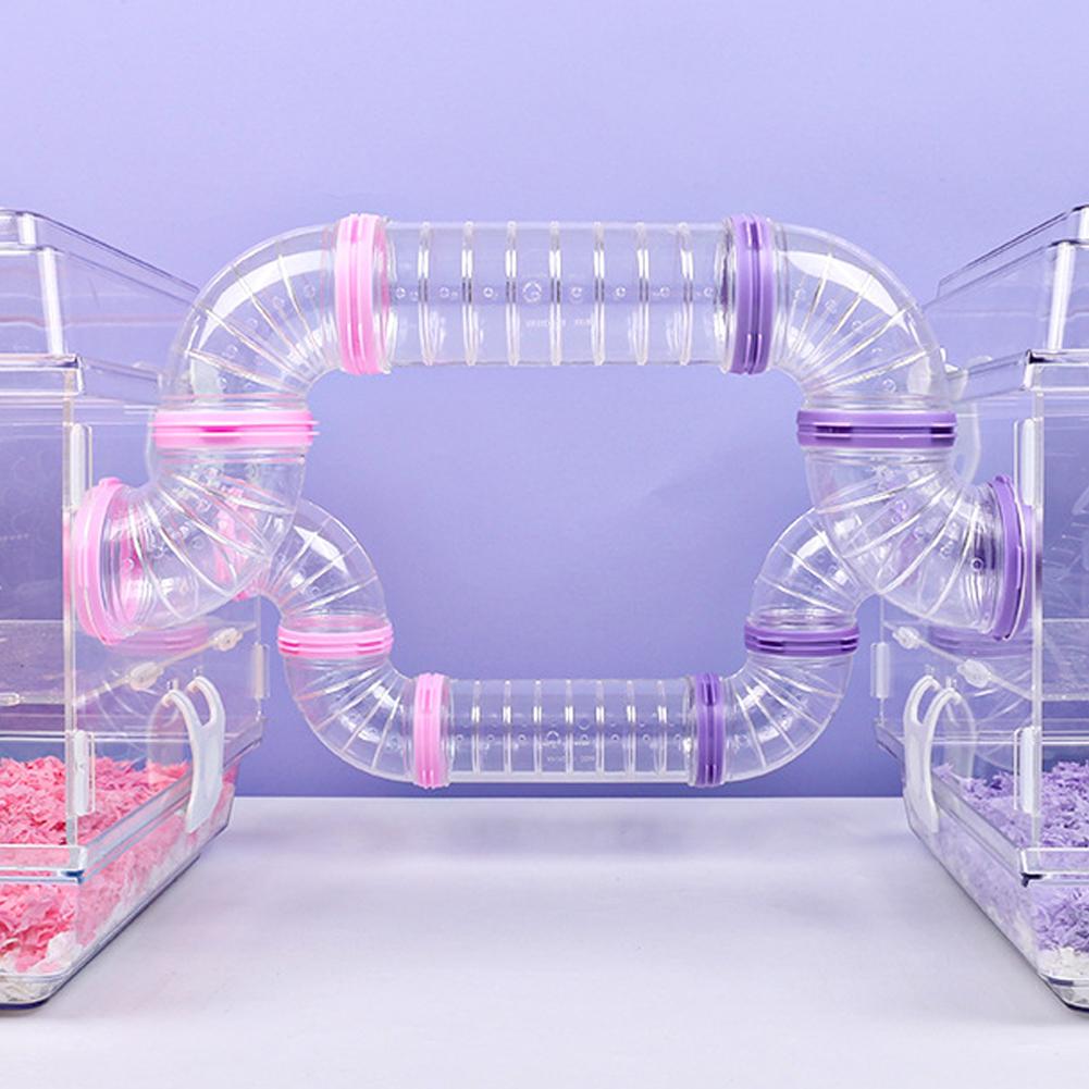 5.5cm Diámetro Laberinto Juguete Hámster DIY Jaula Remodelada Tubos Externos Set Túnel Deportes Tubo U Accesorios Hámster Suministros Tubería