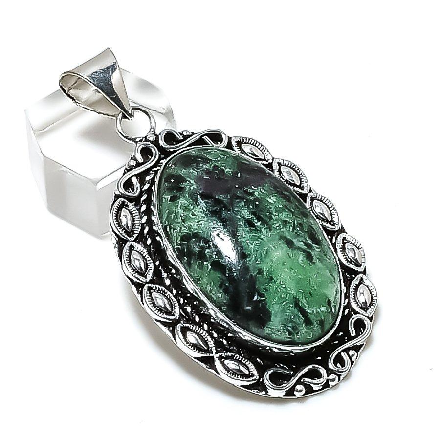 Natural Ruby Zosite Gemstone Handmade 925 Sterling Silver Pendant 2.29  ETC-14240
