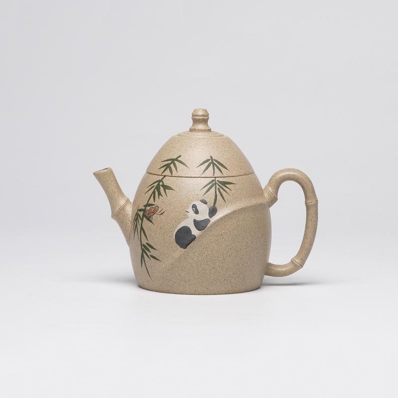 200ml Creative Yixing Purple Clay Teapots Handmade Panda Dragon Egg Pot Raw Ore White Section Mud Kettle Zisha Tea Set Ornaments