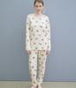 Peach John Winter One Made with a Soft and Comfortable Cotton Blend and a Ribbon Women's Pajamas, Black, Size, Print.