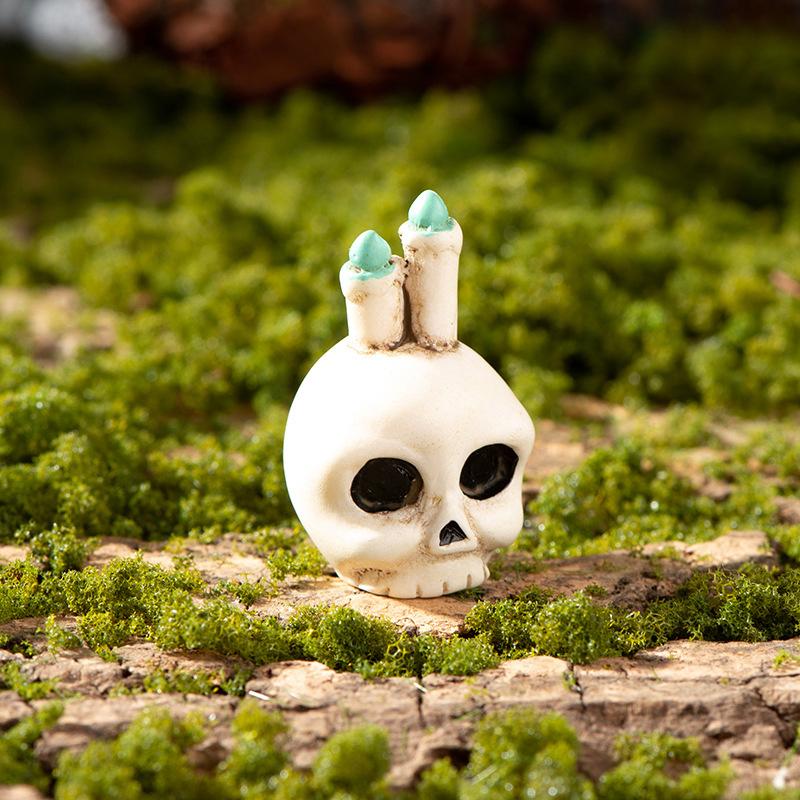 Halloween Harz Geister Schädel Grabstein Miniatur Figuren Puppenhaus Zubehör Halloween Hause Tisch Blumentopf Dekor