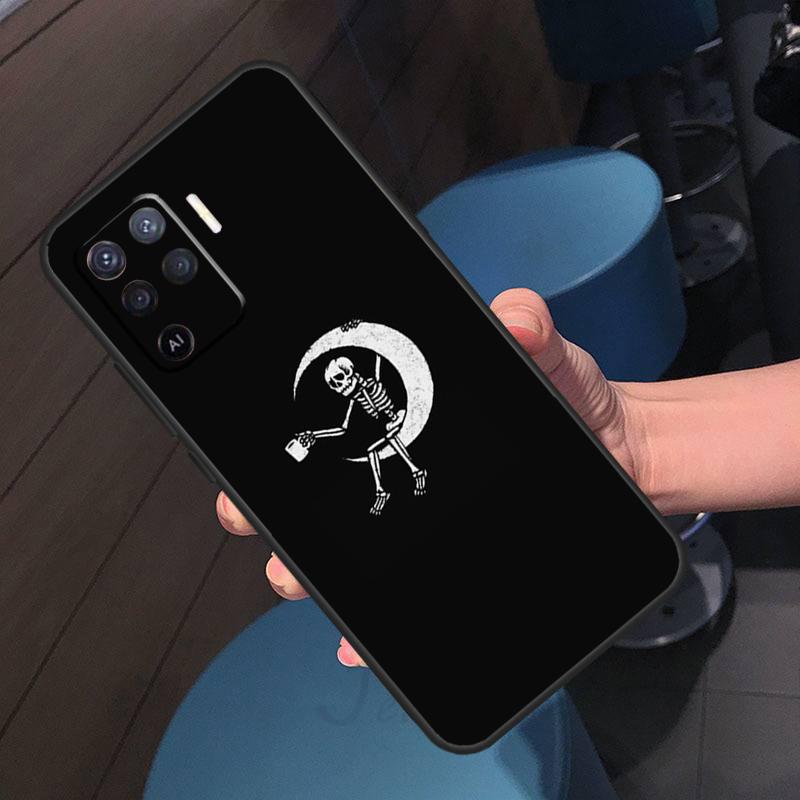 Skeleton Art Case For Oppo A40 A60 A80 A18 A38 A58 A78 A98 A96 A76 A16 A94 A74 A54 A15 A17 A57 A77 A5 Pro