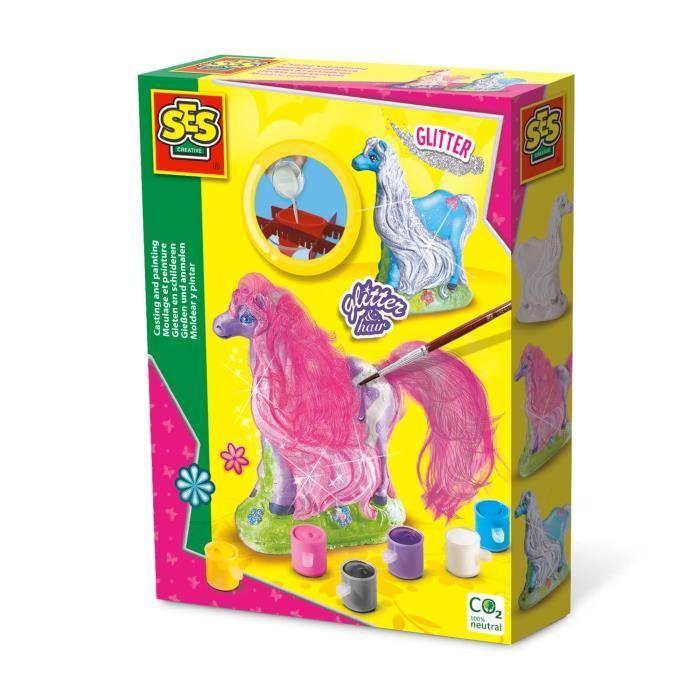 Moulage et peinture - SES CREATIVE - Cheval avec criniere - Figurines en plâtre