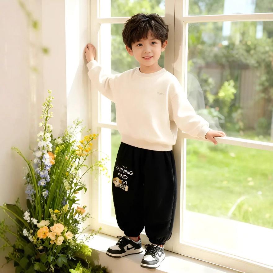 Nouveau pantalon de jogging ample unisexe pour enfants 2025: Pantalons de mode décontractés pour garçons Printemps/Automne