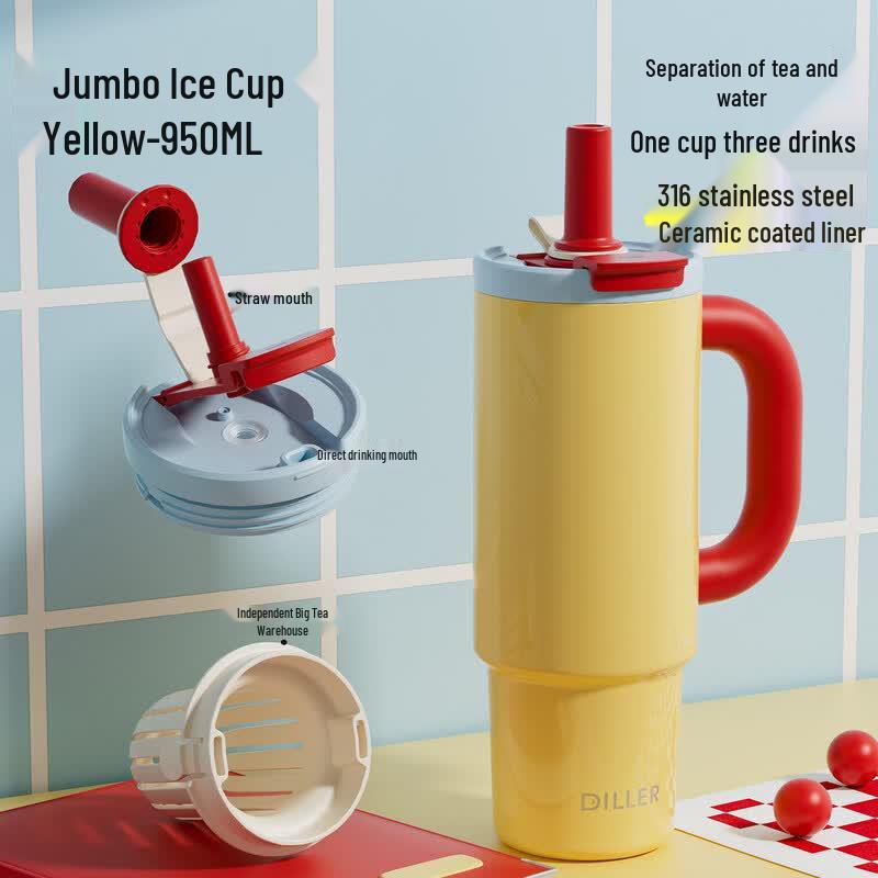 Diller Large Capacity Insulated Straw Water Bottle