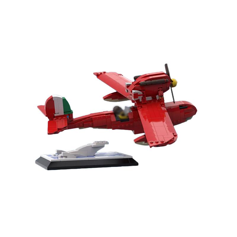 Buildmoc Porcos Rossoes Plane Savoia S‧21 Flogore Macchi M.33 Building Blocks  for Children Kids Gifts Toy 572PCS
