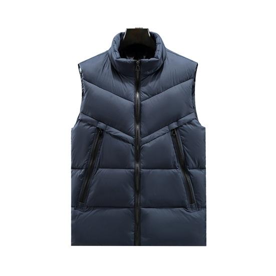 

Мужской жилет с воротником-стойкой, без рукавов, на молнии, с боковыми карманами XL темно-синий