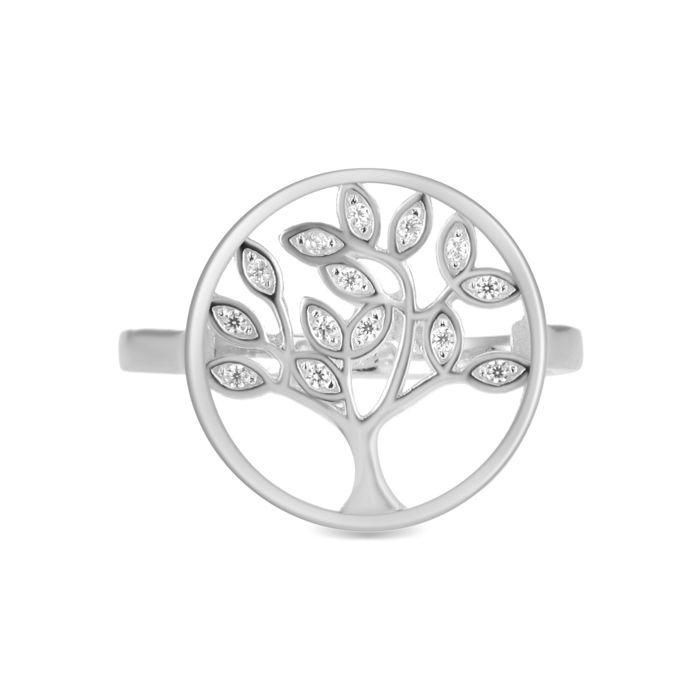 Bague - Luxenter - Arbre de vie - Argent 925 - Zirconium brillant - Plaqué rhodium
