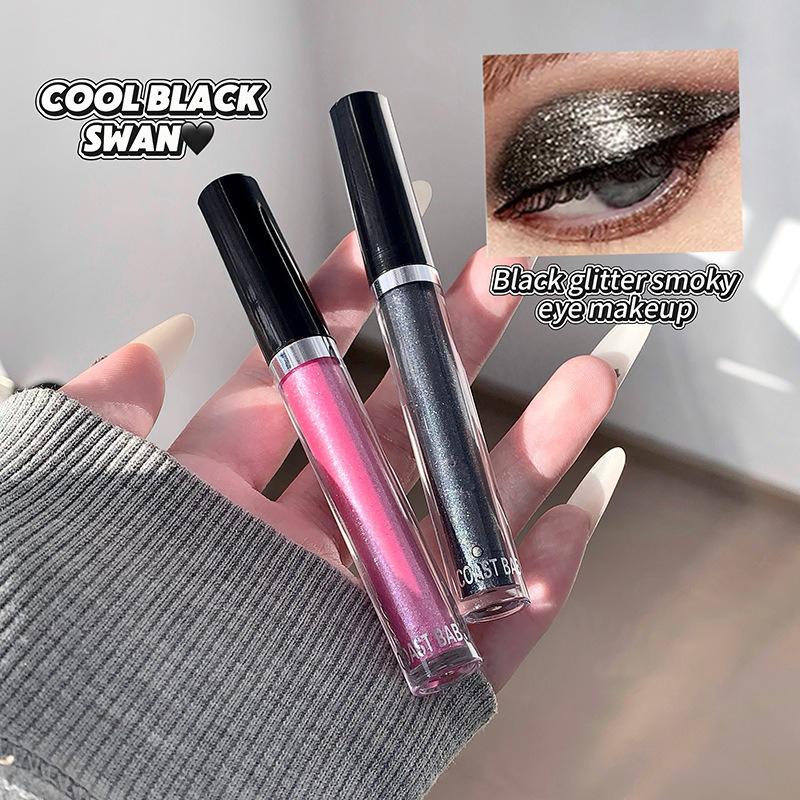 Maquillaje de Sombras de Ojos Líquidas Perladas de 12 Colores Natural Ahumado Plateado Brillante Diamante con Purpurina Sombras Impermeables Duraderas Maquillaje para Ojos