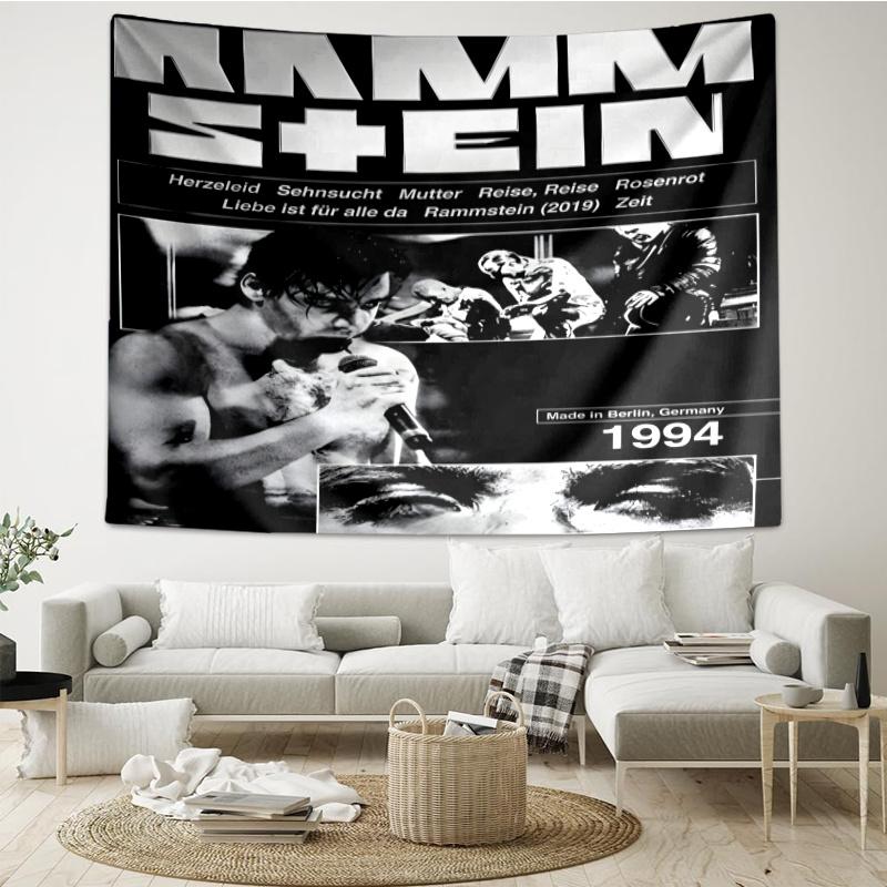 Rammstein Tapestry, Wall Hanging Tapestry, Pattern Tapestry for Dorm Bedroom Living Room Wall Art Photography Backdrop