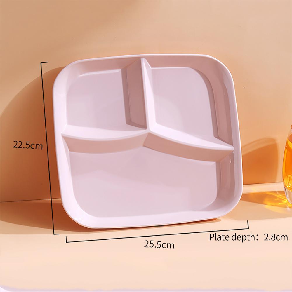 New Square Divided Dinner Plate Food Fat Reducing Plates Fruit Salad Serving Tray Kitchen Tableware Plastic Dinner Dishes Plates