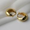 Real Gold-Plated Metal Chunky Hoop Earrings for Women Punk Thick Huggie Ear Jewelry Gifts