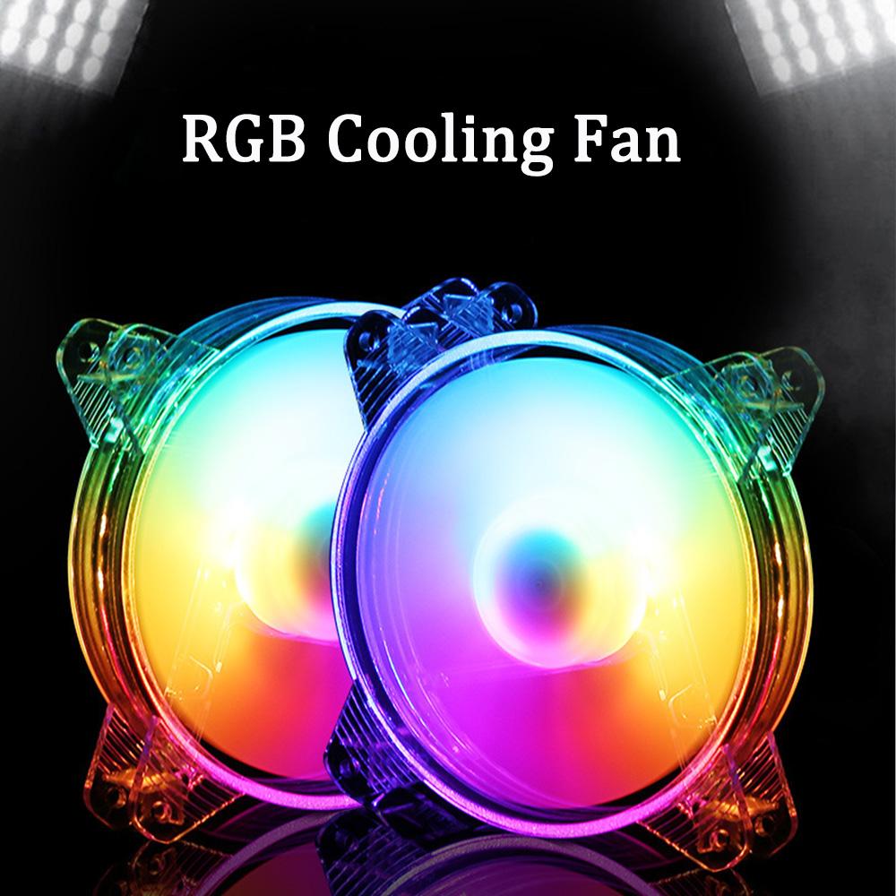 120mm 4Pin LED Light Crystal Cooling Fans 12CM RGB Colorful Case Fan Heat Dissipation Computer Fan Cooler Radiator Dropshipping
