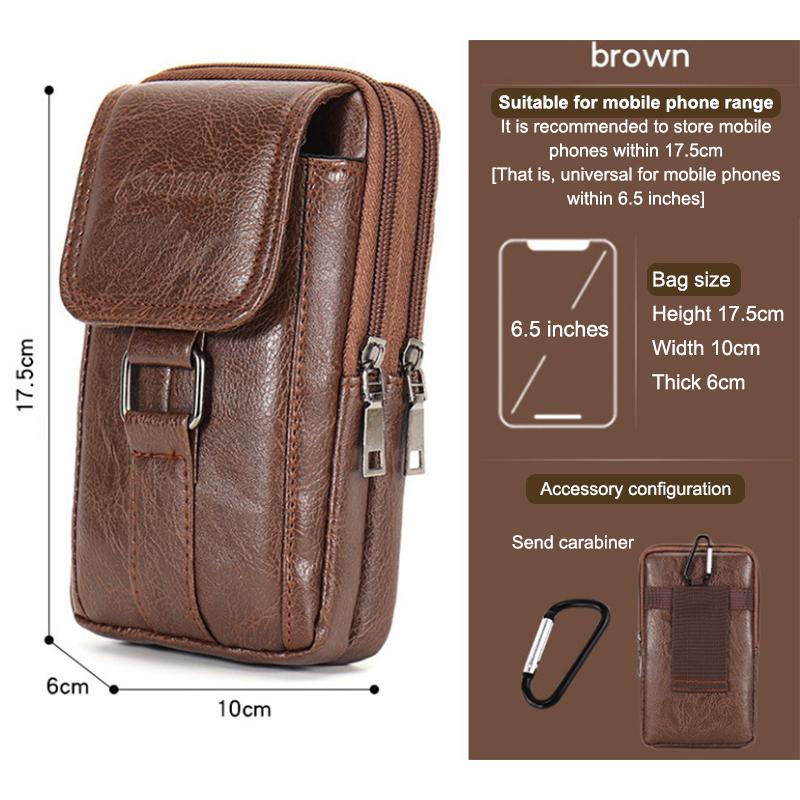 Retro Everyday Waist Bag Waterproof PU Leather Chest Bag withMultiple Pockets Adjustable Strap forPhone&Essentials Vintage Style