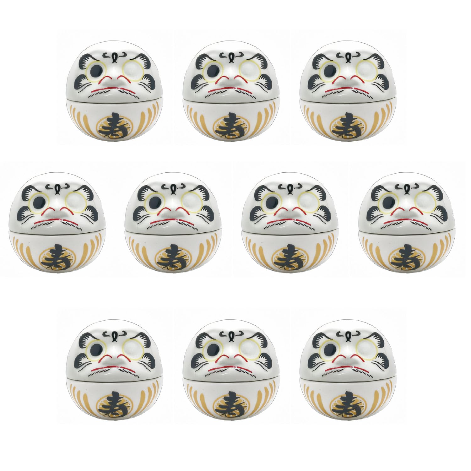 

Castle Enterprises Get-Up Lucky Daruma Dolls (White) - Set of 10 [Commercial Use]