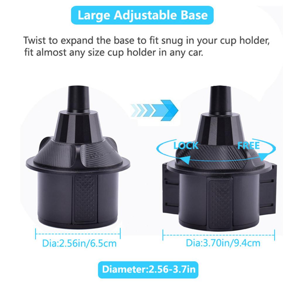 Car Cup Holder-Adjustable Car Tray-Side Table-Perfect Car Food Tray with Phone Slot and Swivel Arm