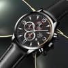 2PCS/Set DEYROS Luxury Men's Watch Fashion Men's Leather Strap Calendar Watch Casual Men's Quartz Watch Father's Day Gift