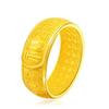 Unique Brass Retro Gold Plated Wide Open Ring For Men Featuring Prosperity Design Symbol