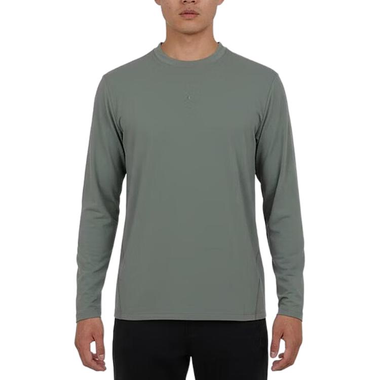 Jordan Dri Fit Solid Knit Crew Neck Long Sleeve T Shirt Men tops HQ8654-351