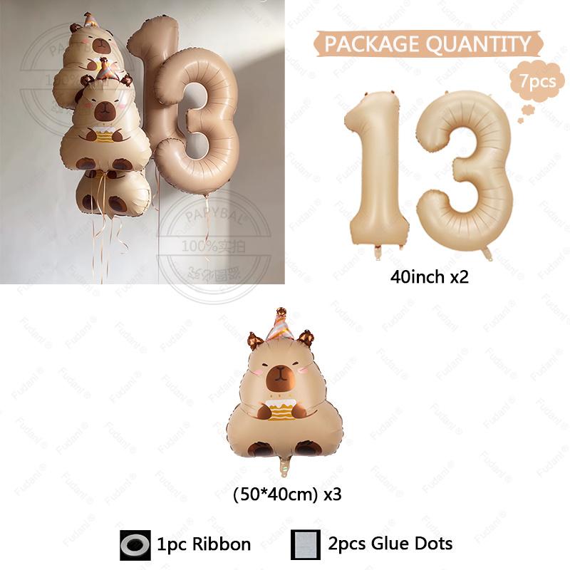 

Cute Cartoon Animal Cake Capybara Aluminum Foil Balloon Child Birthday Party Decoration Foil Balloon Baby Shower Gift Supplies 40inch
