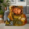 Golden Sunflower Dreamscape PosterBlanket Flannel Throw Blanket for Sofa, Bed, Travel, Camping, Office, Couch, Chair, And Bed Gift for Chris
