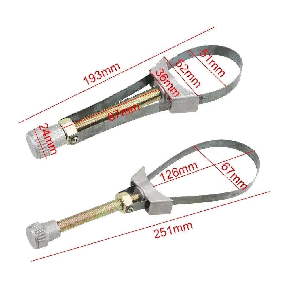 Oil Filter Wrench Heavy Duty Adjustable Steel Strap 60mm-120mm Diameter Universal Car Auto Motorcycle Oil Filter Removal Tool