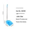 Crystal Blue Thickened Single Plastic Dustpan with Stainless Steel Handle for Household Cleaning
