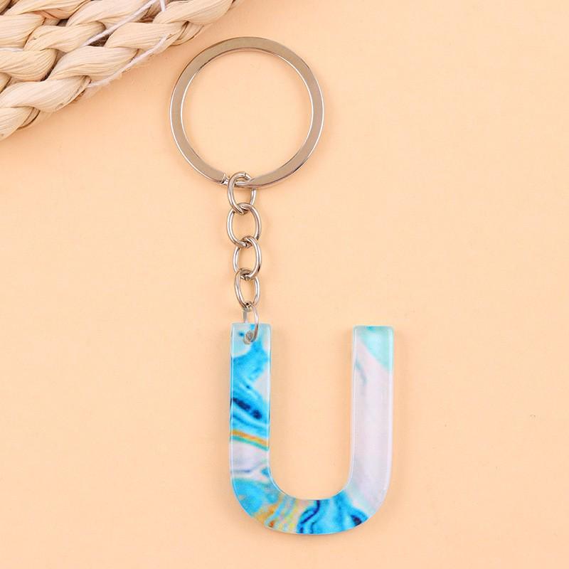 

Blue Ocean Print Acrylic Pendant with 26 English Letters - Fashionable Hanging Ornament