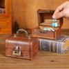Wooden Antique Storage Box Medieval Vintage Suitcase Treasure Chest Necklaces Jewelry Organizer Gift Box with Lock Big Photo Box