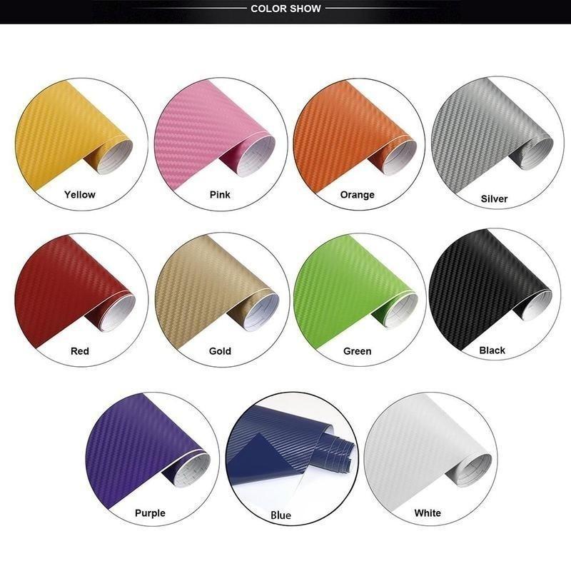 Practical Black Decal Car Roll Wrap Sticker Vinyl 3D Carbon Fiber DIY Film Sheet