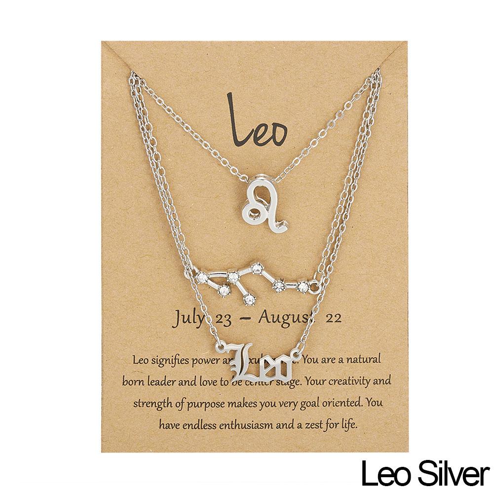 Fashion 12 Constellation Zodiac Star Sign Pendant Clear Zircon Women Necklaces Pisces Aries Taurus Horoscope Amulet Jewelry